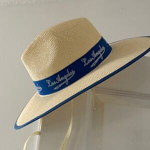 Straw Hat with Blue Los Angeles Band